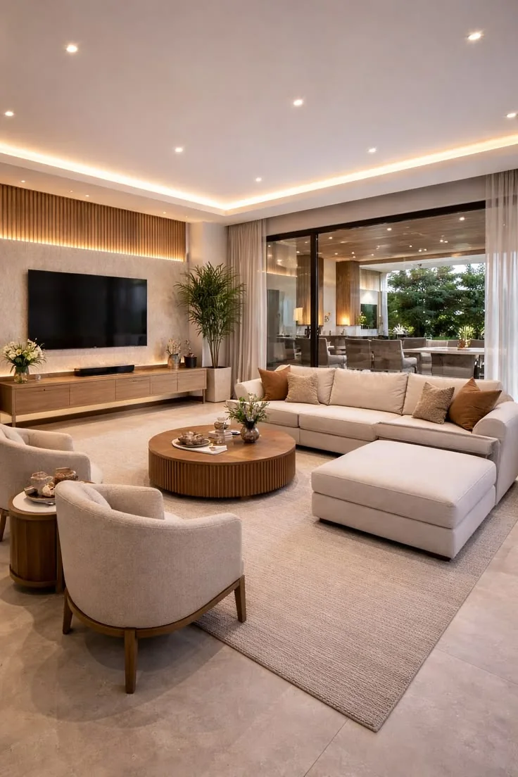 A living room built around the evening, detail 1